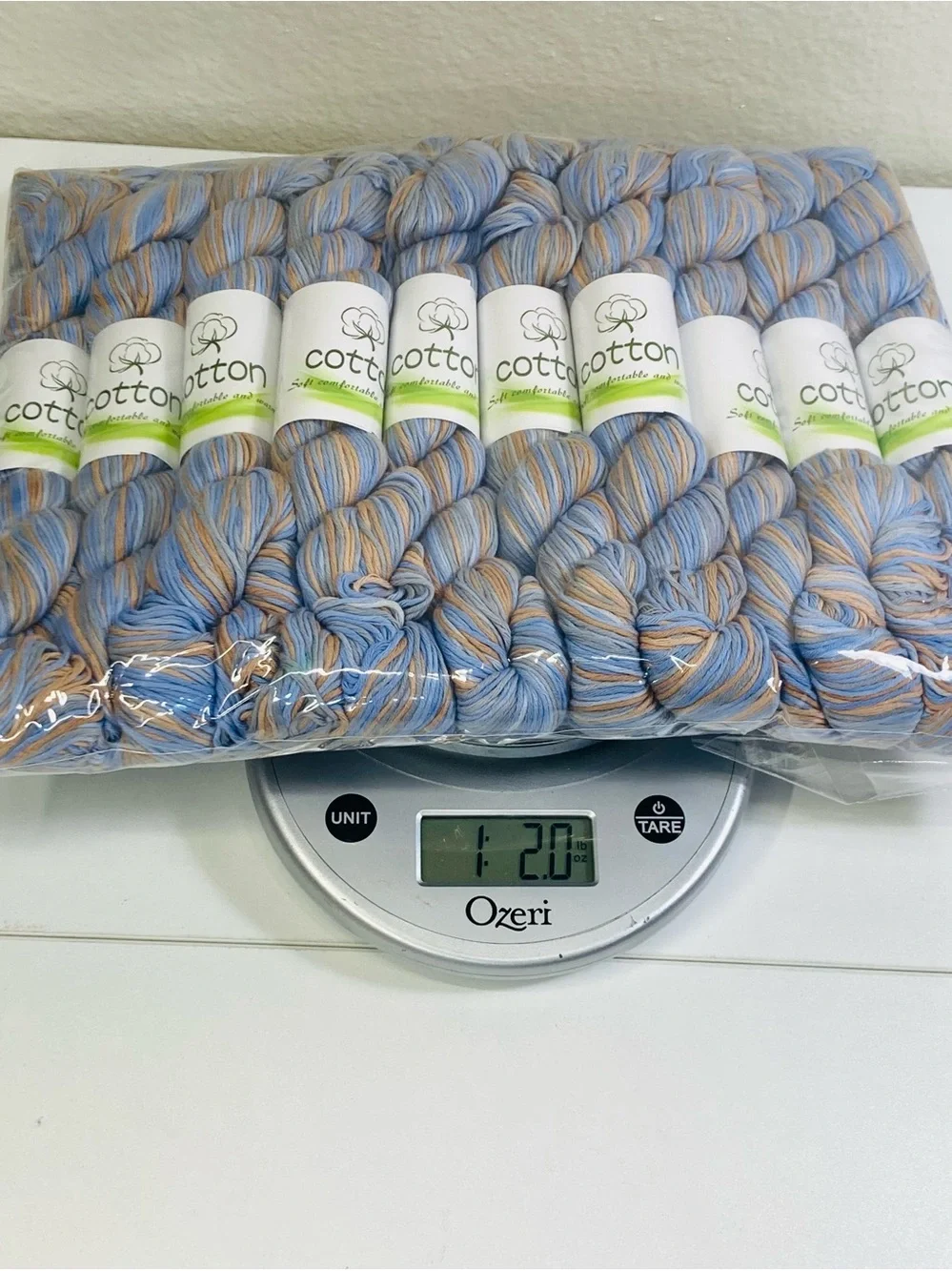10 NEW (~500g total, ~50g ea.) 100% Cotton Variegated Hanks in  Seashore